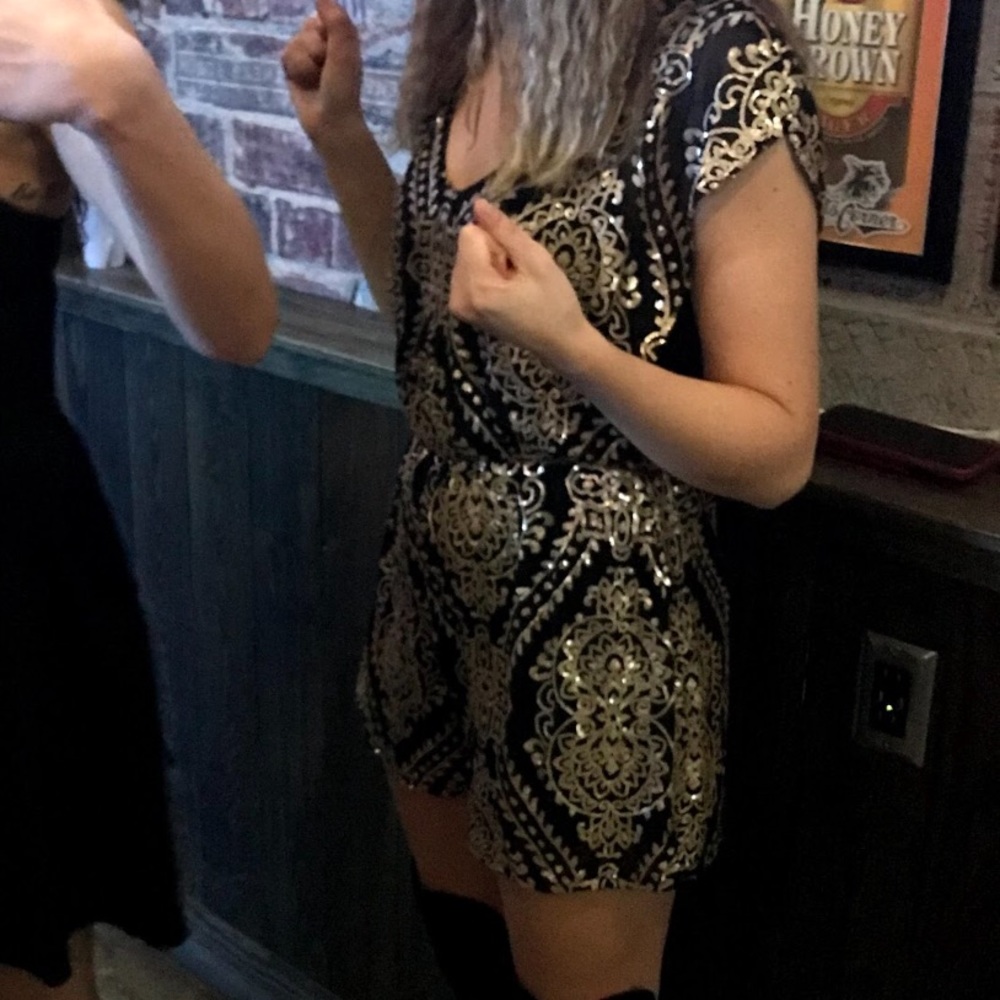 Gold sequins romper